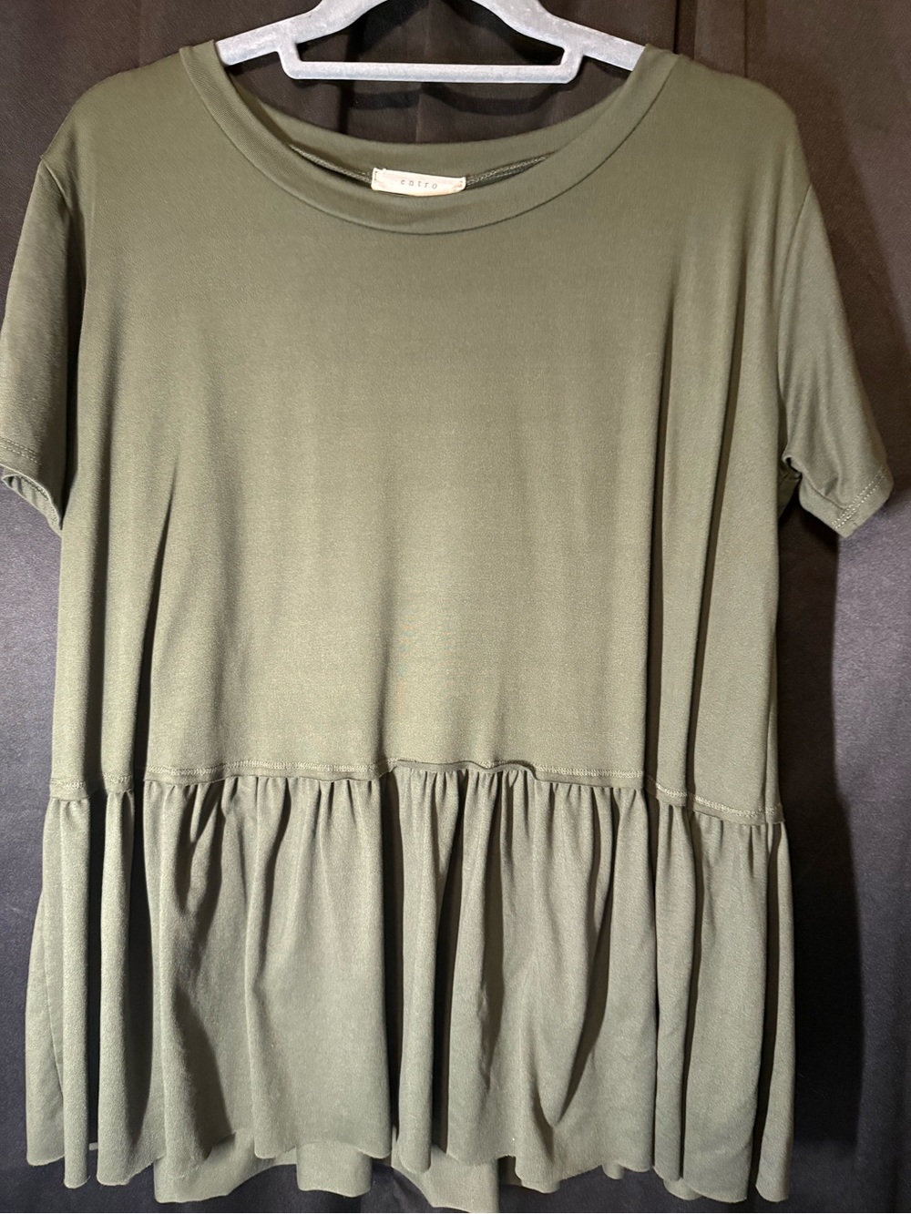 entro Olive Green Peplum Top